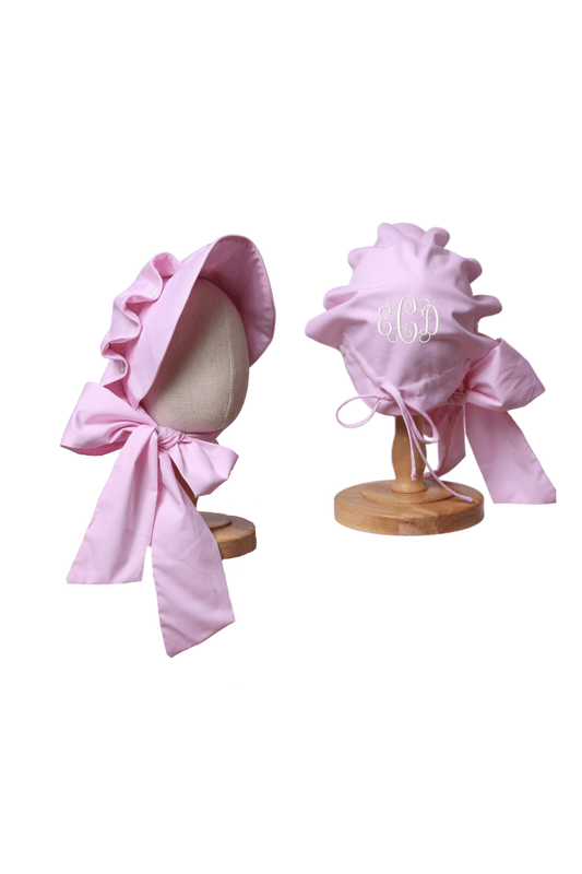 The Smocked Flamingo Apparel & Accessories Pink Woven Bonnet