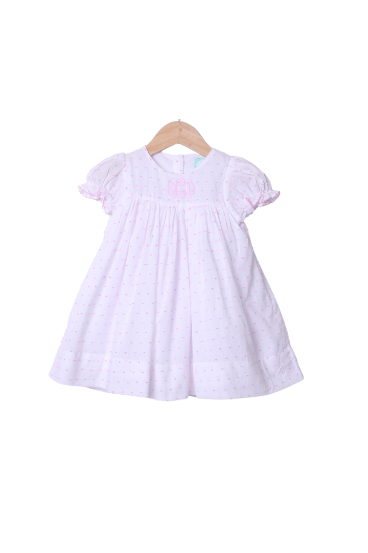 The Smocked Flamingo Apparel & Accessories Pre-Order 2 In 1 Interchangeable Spring Pink Swiss Dot Dress