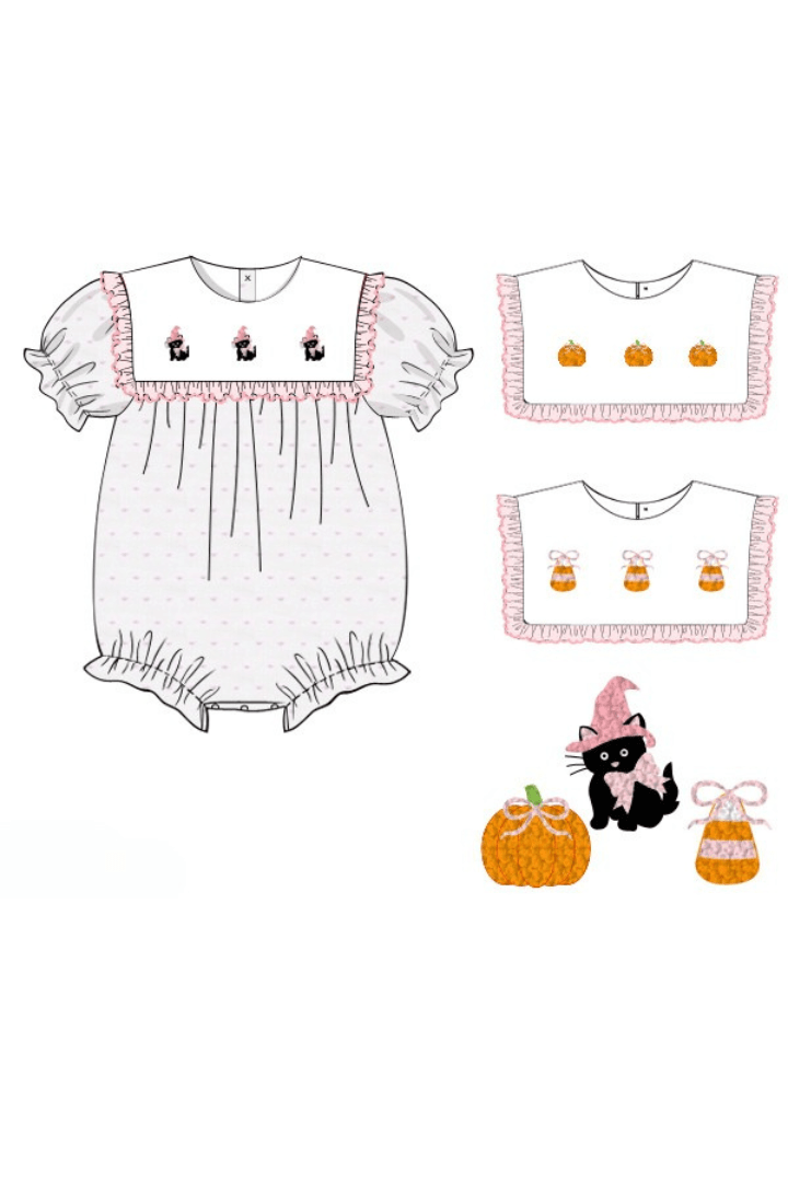 The Smocked Flamingo Apparel & Accessories Pre-Order 3 In 1 Interchangeable Fall Favorites Swiss Dot Bubble