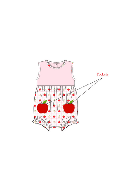 The Smocked Flamingo Apparel & Accessories Pre-Order A is for Apple Knit Bubble