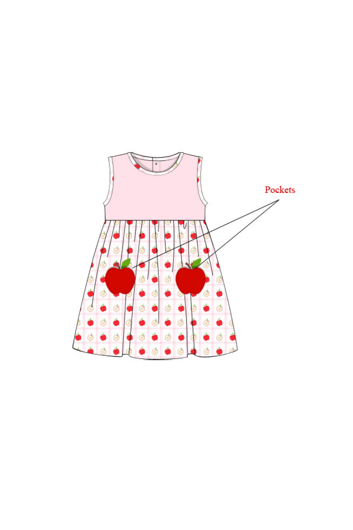 The Smocked Flamingo Apparel & Accessories Pre-Order A is for Apple Knit Dress