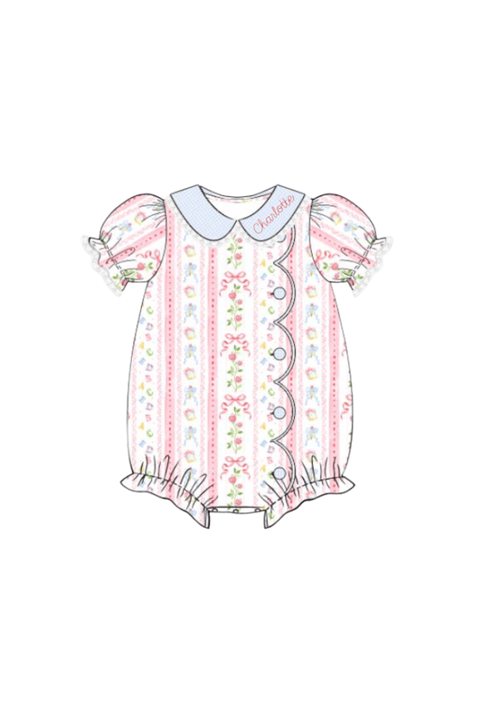 The Smocked Flamingo Apparel & Accessories Pre-Order ABC Apple Button Bubble