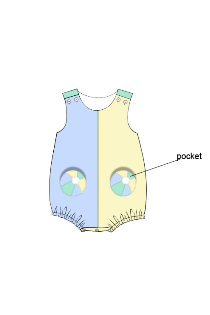 The Smocked Flamingo Apparel & Accessories Pre-Order Applique Beach Ball Color Block Bubble