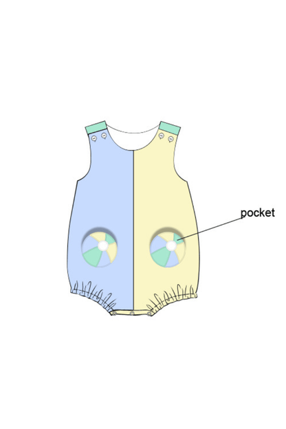 The Smocked Flamingo Apparel & Accessories Pre-Order Applique Beach Ball Color Block Bubble