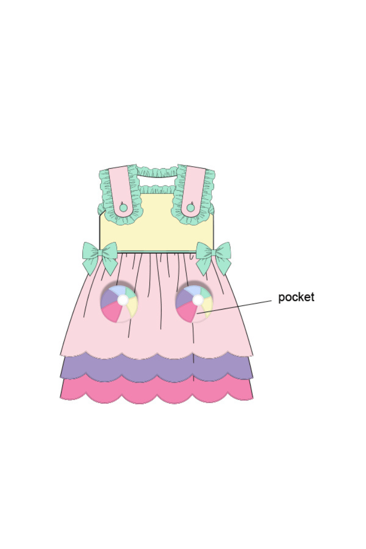 The Smocked Flamingo Apparel & Accessories Pre-Order Applique Beach Ball Color Block Dress