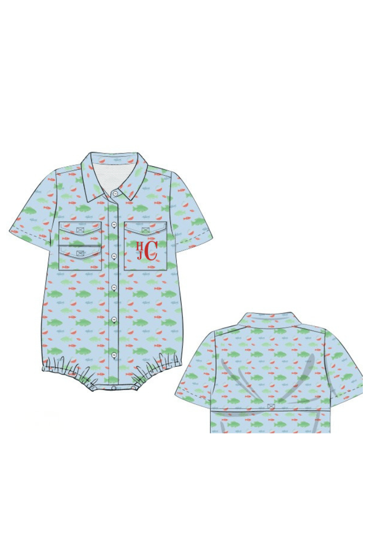 The Smocked Flamingo Apparel & Accessories Pre-Order Applique Boat Bouy Fishing Bubble