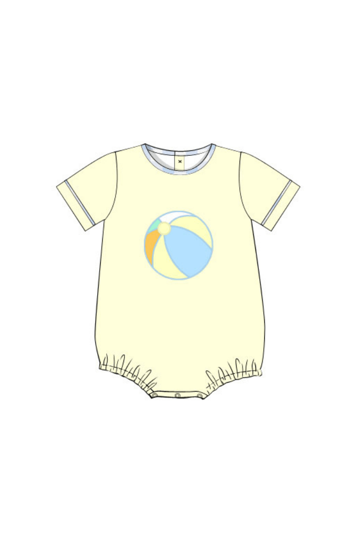 The Smocked Flamingo Apparel & Accessories Pre-Order Beach Ball Blue/Yellow Gingham Knit Bubble