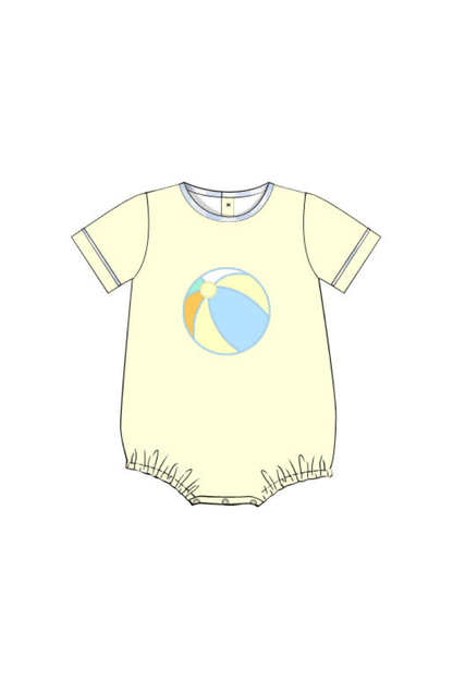 The Smocked Flamingo Apparel & Accessories Pre-Order Beach Ball Blue/Yellow Gingham Knit Bubble