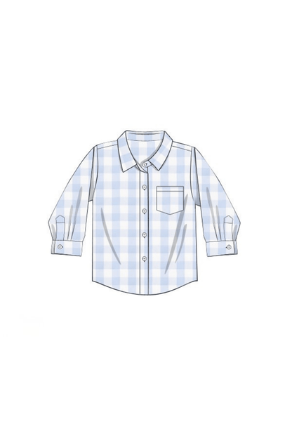 The Smocked Flamingo Apparel & Accessories Pre-Order Blue Buffalo Check Button Down Shirt