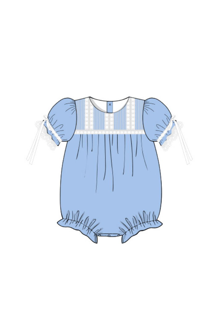 The Smocked Flamingo Apparel & Accessories Pre-Order Blue Heirloom Bubble