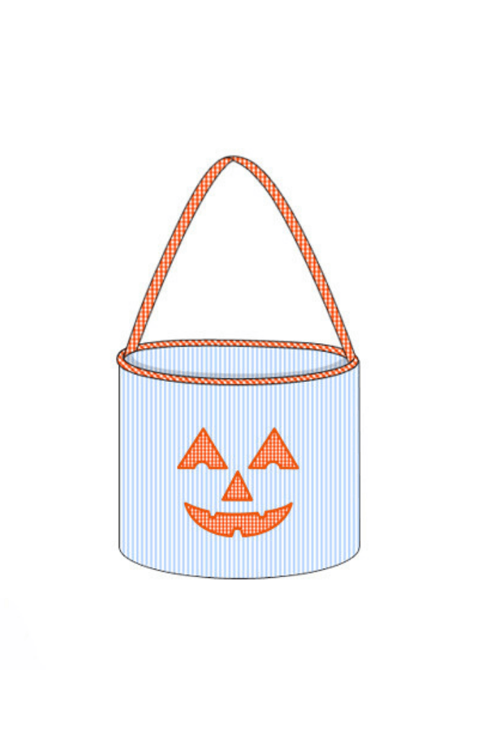 The Smocked Flamingo Apparel & Accessories Pre-Order Blue Jack O Lantern Treat Basket