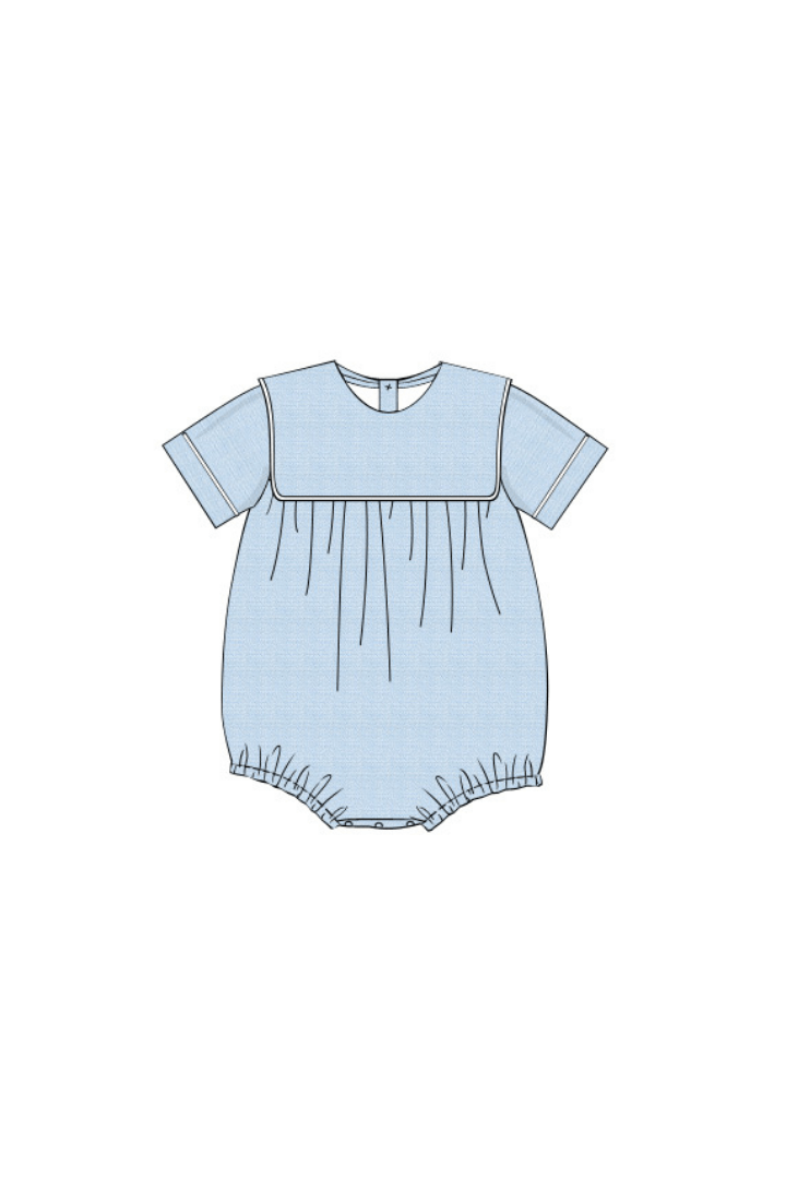 Blue Linen Bib Bubble