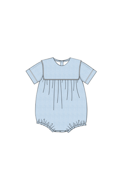 Blue Linen Bib Bubble