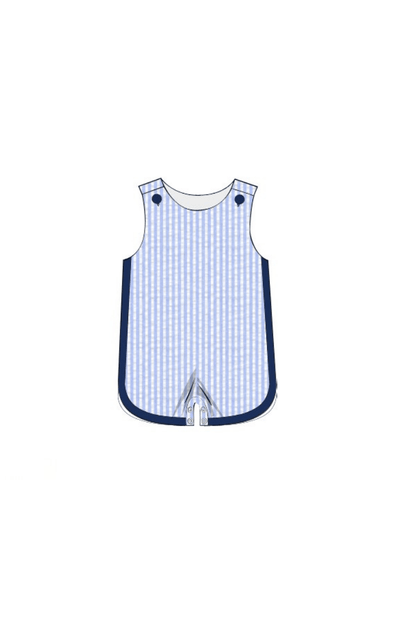 The Smocked Flamingo Apparel & Accessories Pre-Order Blue Seersucker Classic Jon Jon