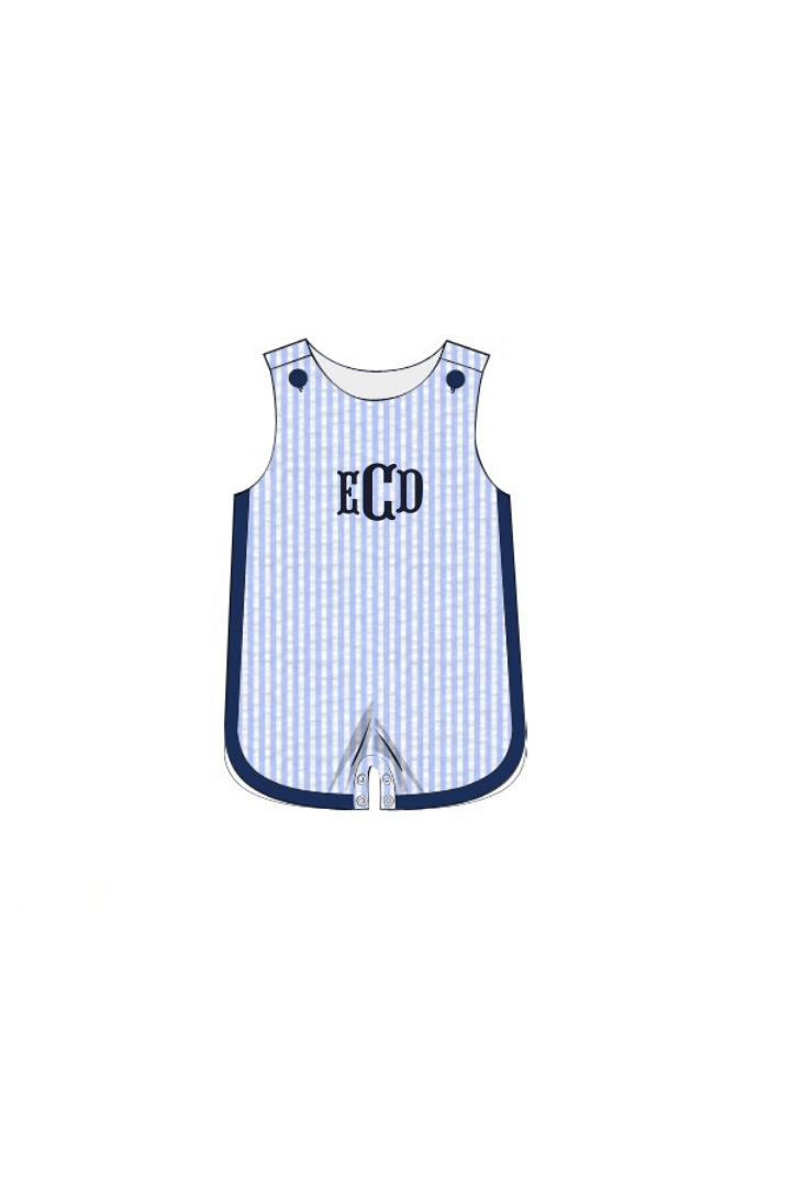 The Smocked Flamingo Apparel & Accessories Pre-Order Blue Seersucker Classic Jon Jon