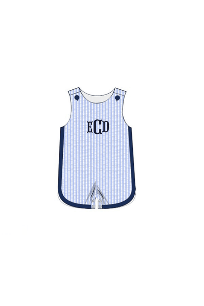 The Smocked Flamingo Apparel & Accessories Pre-Order Blue Seersucker Classic Jon Jon