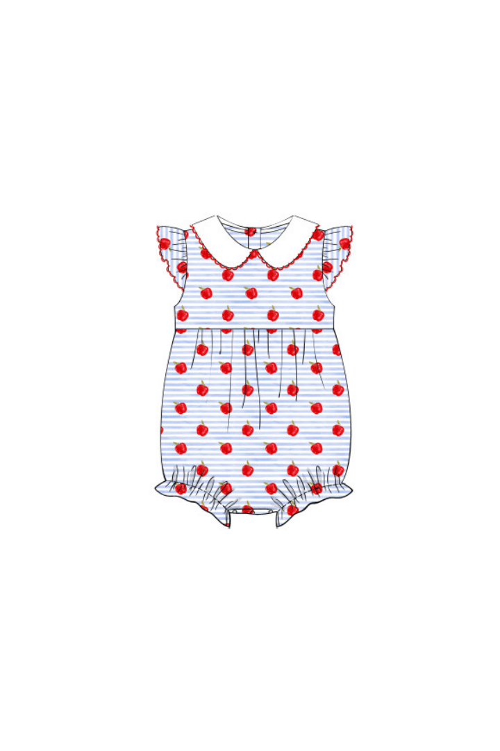 The Smocked Flamingo Apparel & Accessories Pre-Order Blue Stripe Knit Apple Bubble