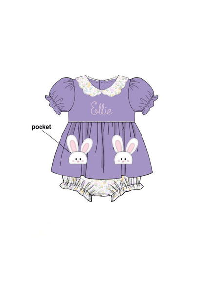 The Smocked Flamingo Apparel & Accessories Pre-Order Bunny Hop Floral Skirted Bubble