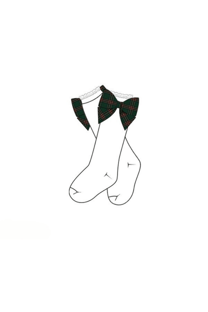 The Smocked Flamingo Apparel & Accessories Pre-Order Christmas Tartan Bow Socks