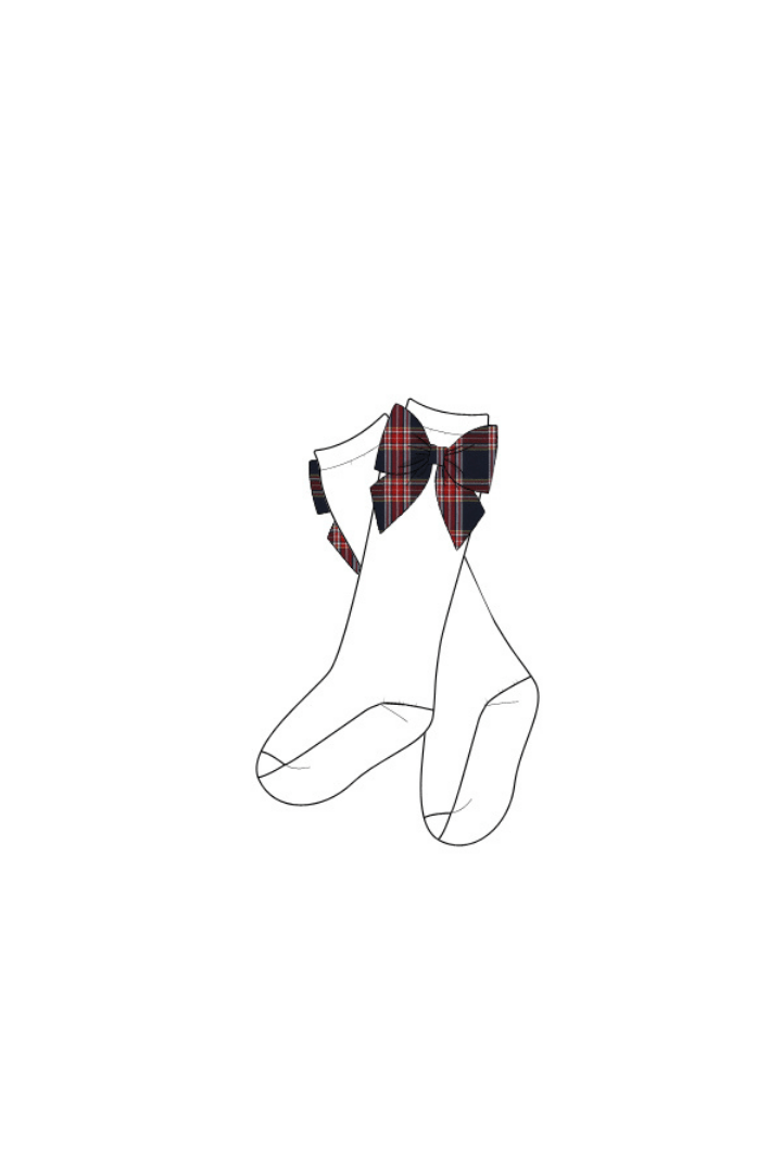 The Smocked Flamingo Apparel & Accessories Pre-Order Christmas Tartan Bow Socks