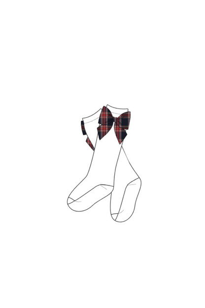 The Smocked Flamingo Apparel & Accessories Pre-Order Christmas Tartan Bow Socks