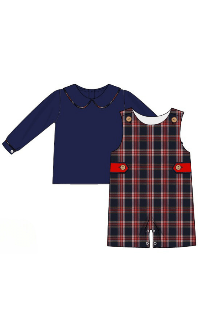 The Smocked Flamingo Apparel & Accessories Pre-Order Christmas Tartan Plaid Jon Jon Set