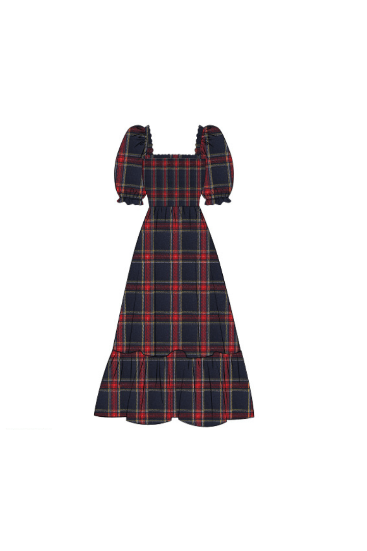 The Smocked Flamingo Apparel & Accessories Pre-Order Christmas Tartan Plaid Matching Mom Dress