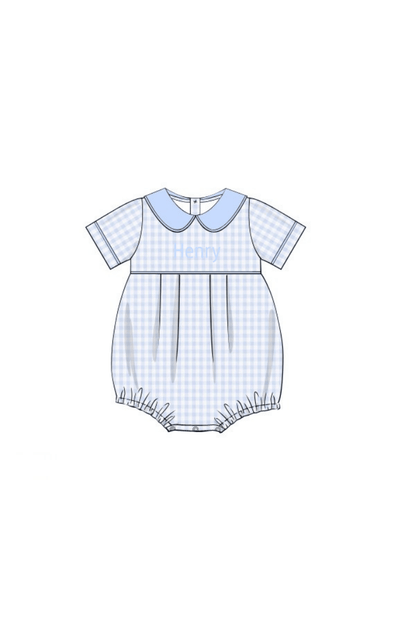 The Smocked Flamingo Apparel & Accessories Pre-Order Classic Gingham Knit Peter Pan Collar Bubble