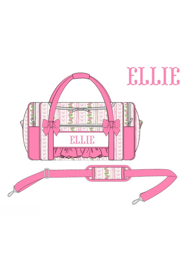 The Smocked Flamingo Apparel & Accessories Pre-Order Custom Name Fancy Floral Luggage