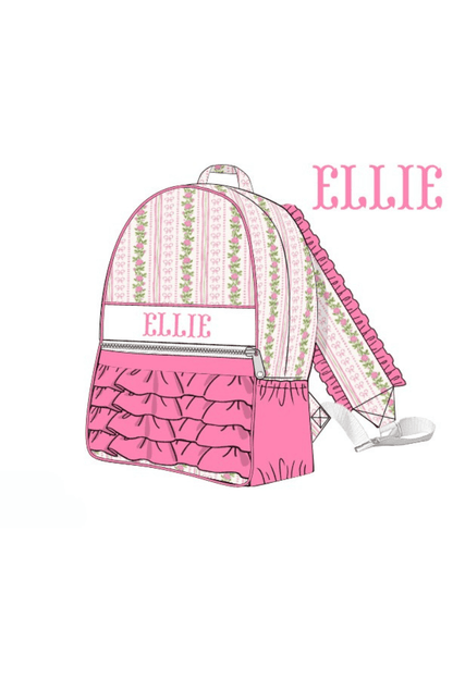 The Smocked Flamingo Apparel & Accessories Pre-Order Custom Name Fancy Floral Luggage