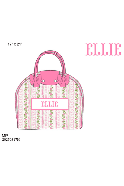 The Smocked Flamingo Apparel & Accessories Pre-Order Custom Name Fancy Floral Luggage