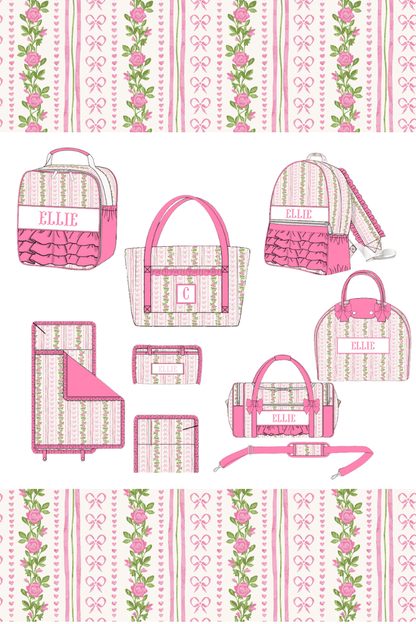 The Smocked Flamingo Apparel & Accessories Pre-Order Custom Name Fancy Floral Luggage
