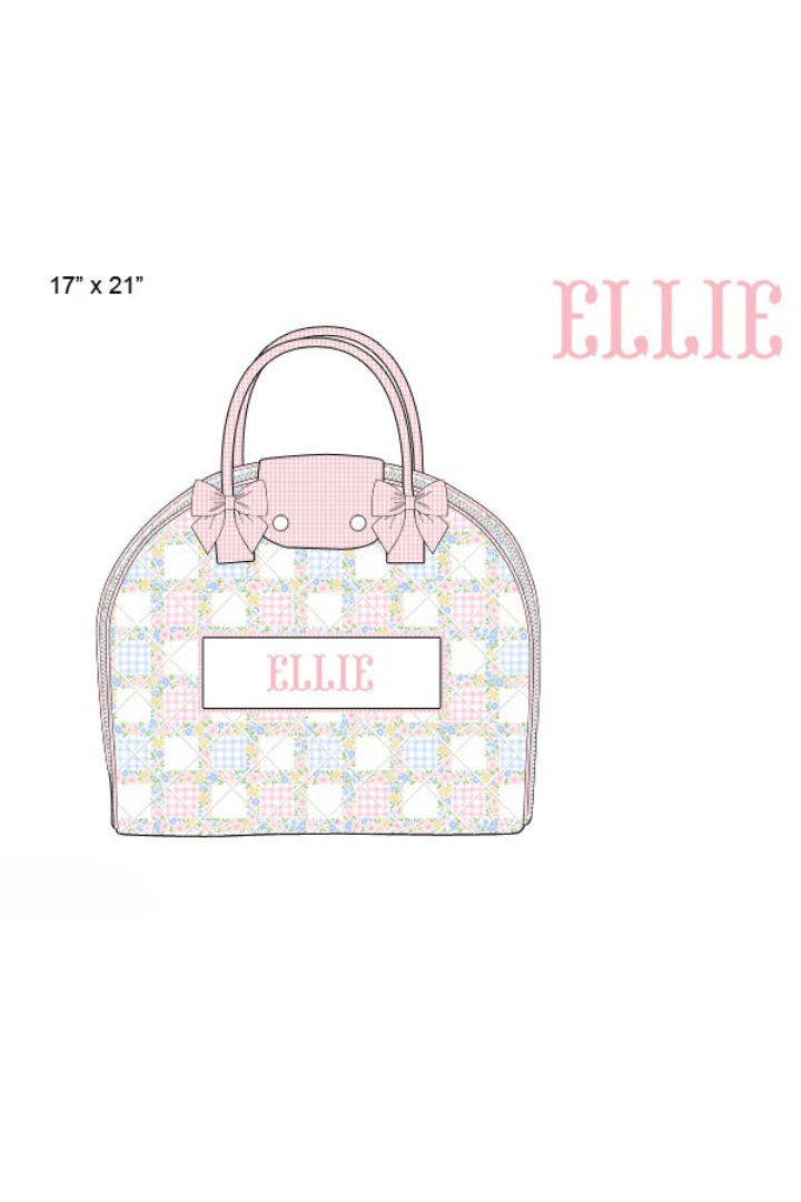 The Smocked Flamingo Apparel & Accessories Pre-Order Custom Name Sweet Pink Bow Luggage