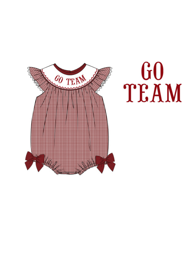 The Smocked Flamingo Apparel & Accessories Pre-Order Custom Personalized Team White and Maroon Bishop Bubble