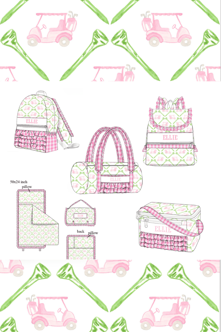 The Smocked Flamingo Apparel & Accessories Pre-Order Custom Smock Let's Golf Pink Lunch Box Luggage