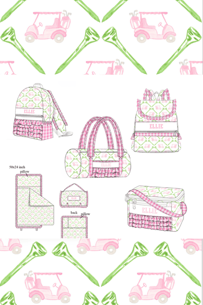 The Smocked Flamingo Apparel & Accessories Pre-Order Custom Smock Let's Golf Pink Lunch Box Luggage