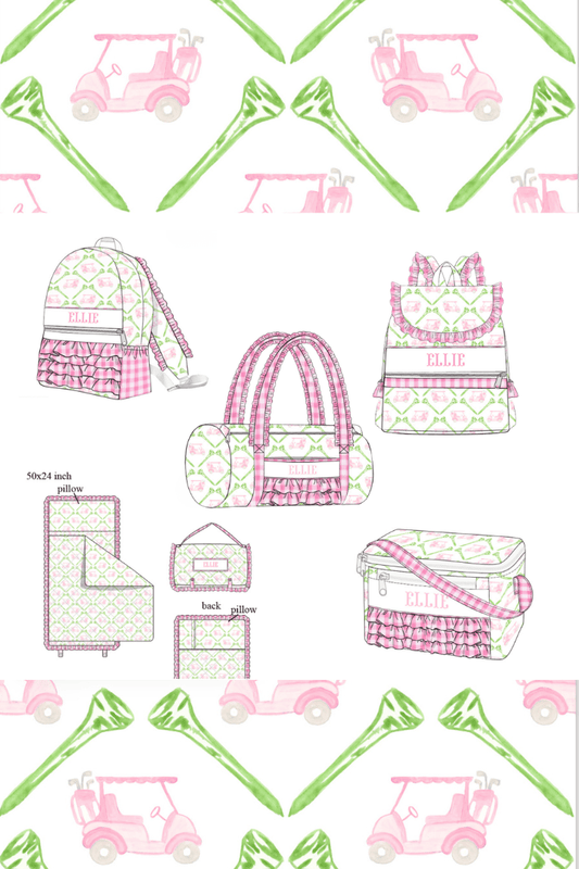 The Smocked Flamingo Apparel & Accessories Pre-Order Custom Smock Let's Golf Pink Lunch Box Luggage