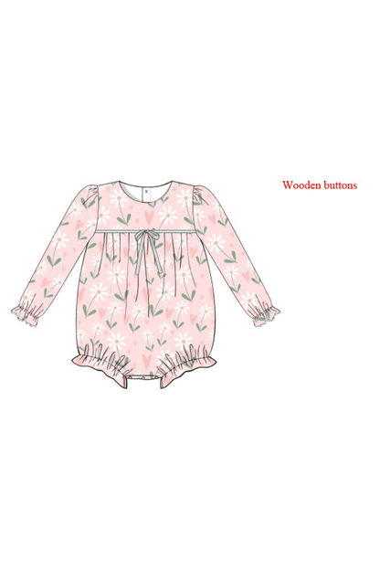 The Smocked Flamingo Apparel & Accessories Pre-Order Daisy Love Pink Knit Bubble