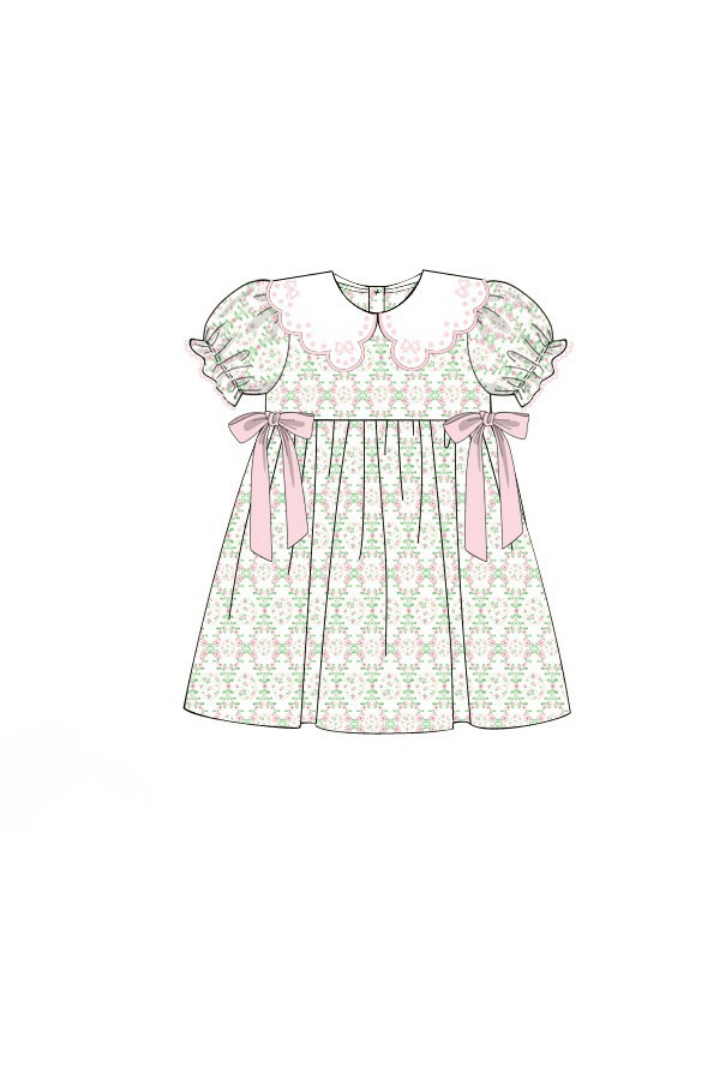 The Smocked Flamingo Apparel & Accessories Pre-Order Easter Floral Bow Dress