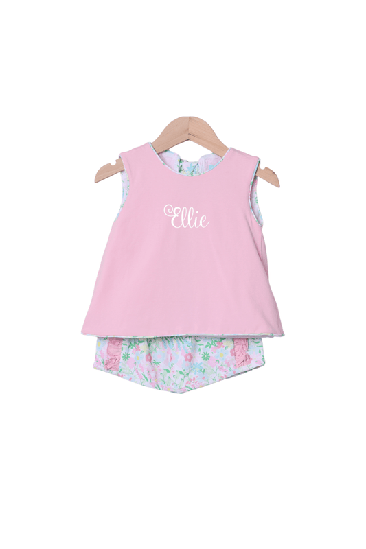 The Smocked Flamingo Apparel & Accessories Pre-Order Ellie Floral Knit Short Set