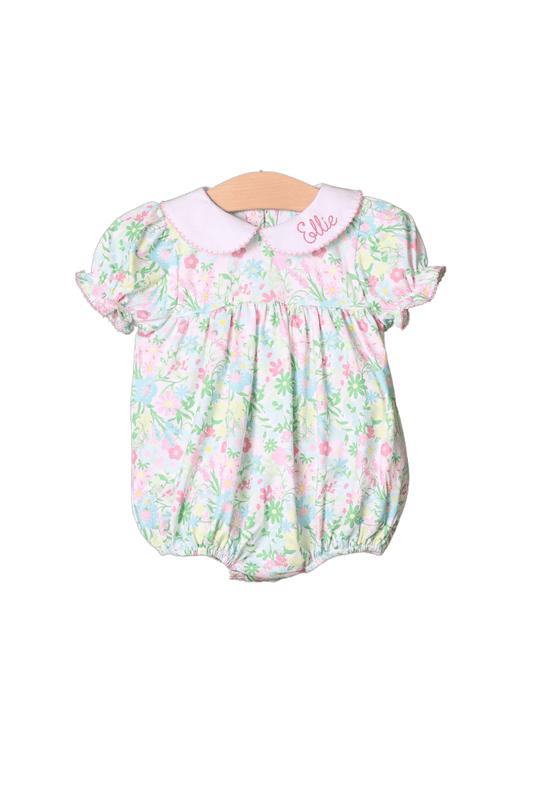 The Smocked Flamingo Apparel & Accessories Pre-Order Ellie Floral Peter Pan Collar Bubble