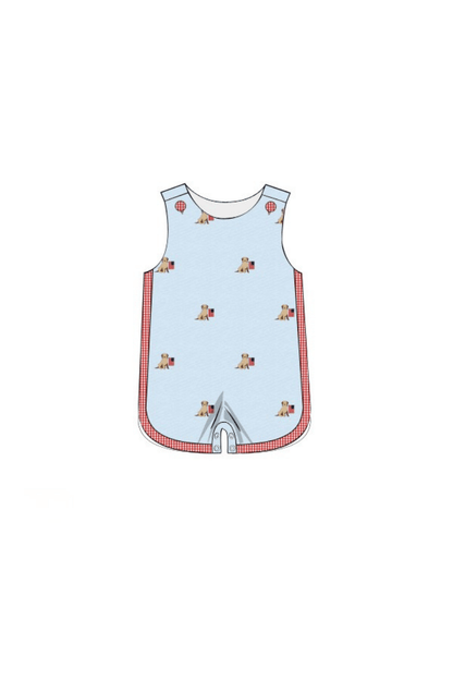 The Smocked Flamingo Apparel & Accessories Pre-Order Embroidered American Pup Jon Jon