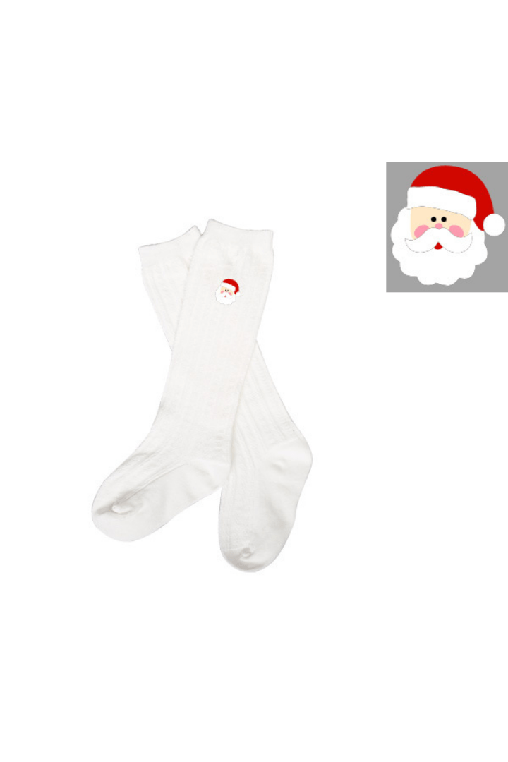 The Smocked Flamingo Apparel & Accessories Pre-Order Embroidered Santa Socks