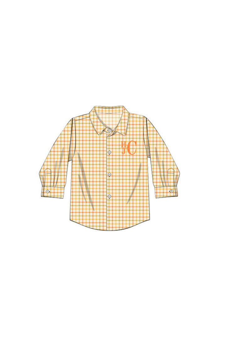 The Smocked Flamingo Apparel & Accessories Pre-Order Fall Plaid Button Down Shirt