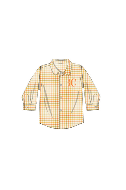 The Smocked Flamingo Apparel & Accessories Pre-Order Fall Plaid Button Down Shirt