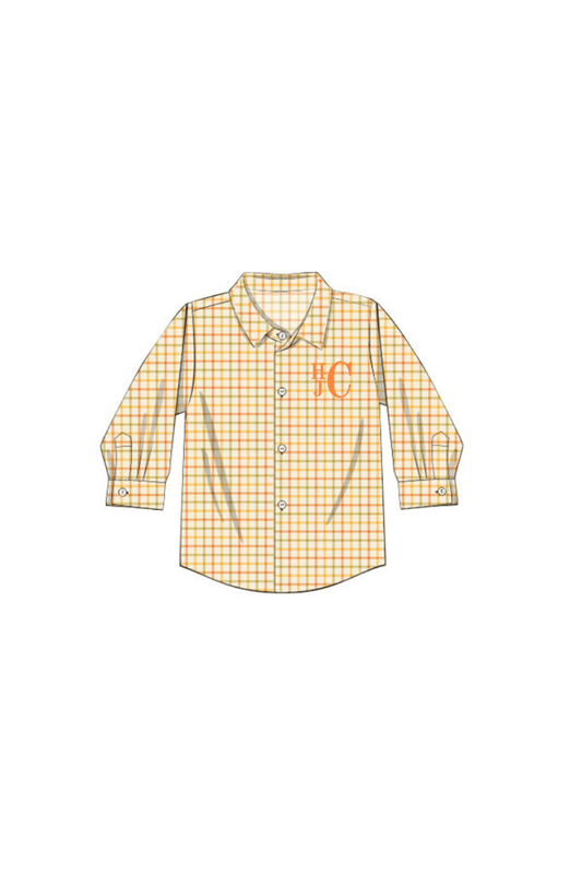 The Smocked Flamingo Apparel & Accessories Pre-Order Fall Plaid Button Down Shirt