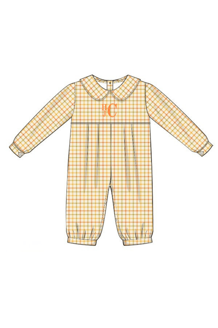 The Smocked Flamingo Apparel & Accessories Pre-Order Fall Plaid Romper