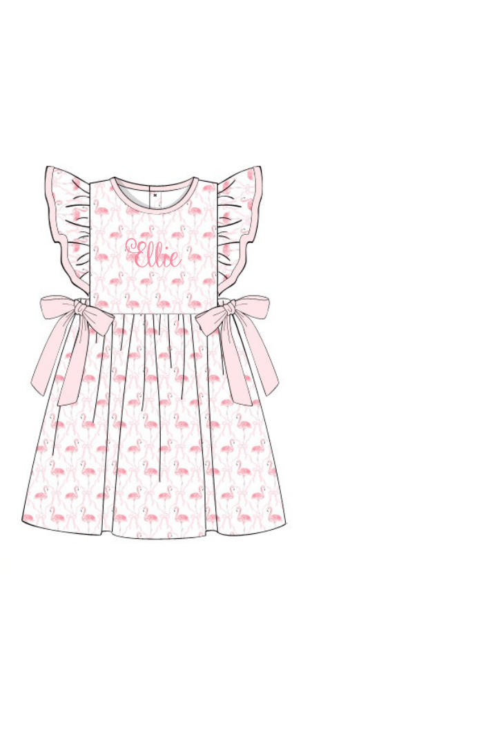 The Smocked Flamingo Apparel & Accessories Pre-Order Fancy Flamingo Ruffle Dress