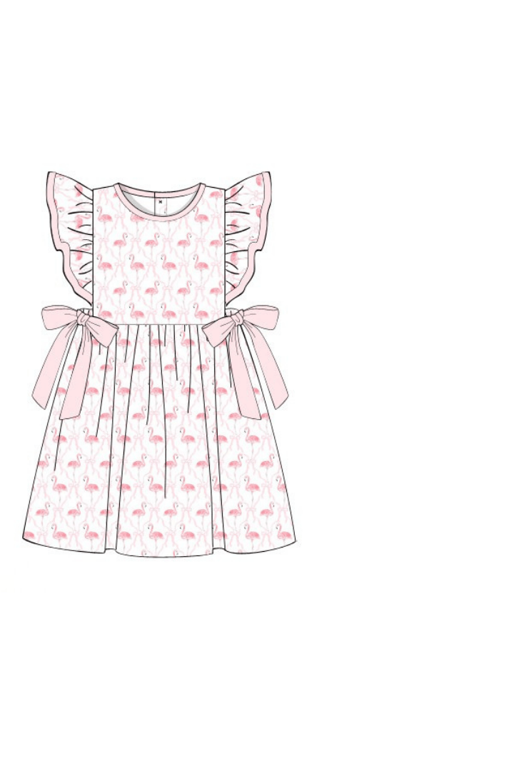 The Smocked Flamingo Apparel & Accessories Pre-Order Fancy Flamingo Ruffle Dress