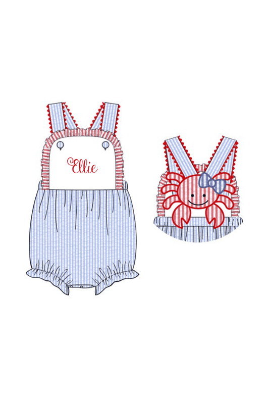 The Smocked Flamingo Apparel & Accessories Pre-Order Feeling Crabby Seersucker Bubble